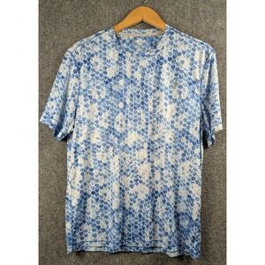 Reel Legends Reel-Tec Men's Medium Blue Fish Scale Performance Fishing T-Shirt
